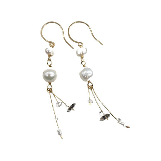 Quail Pearl Hooked Earrings