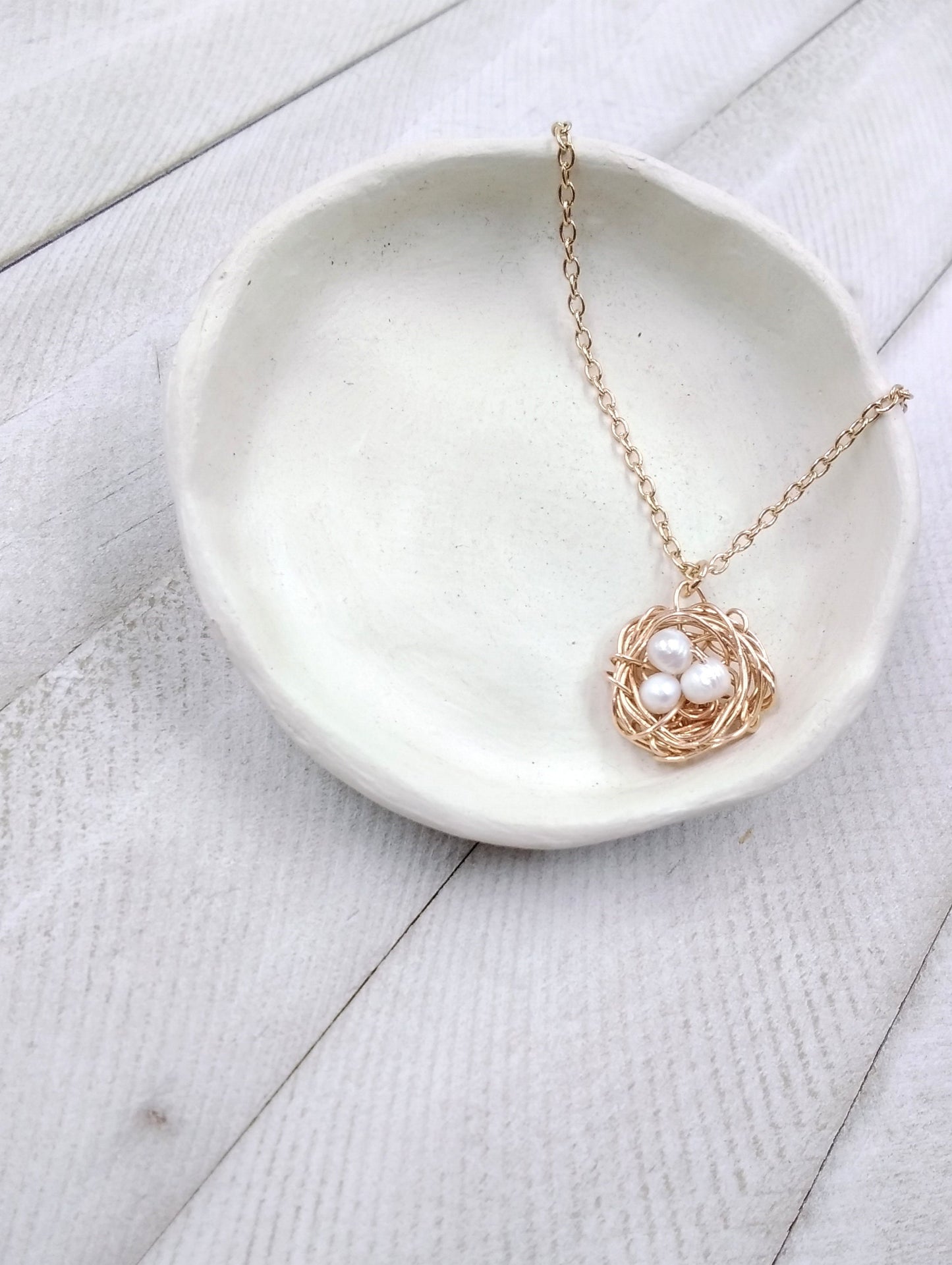 Mothers Day Pearl Birds Nest Necklace