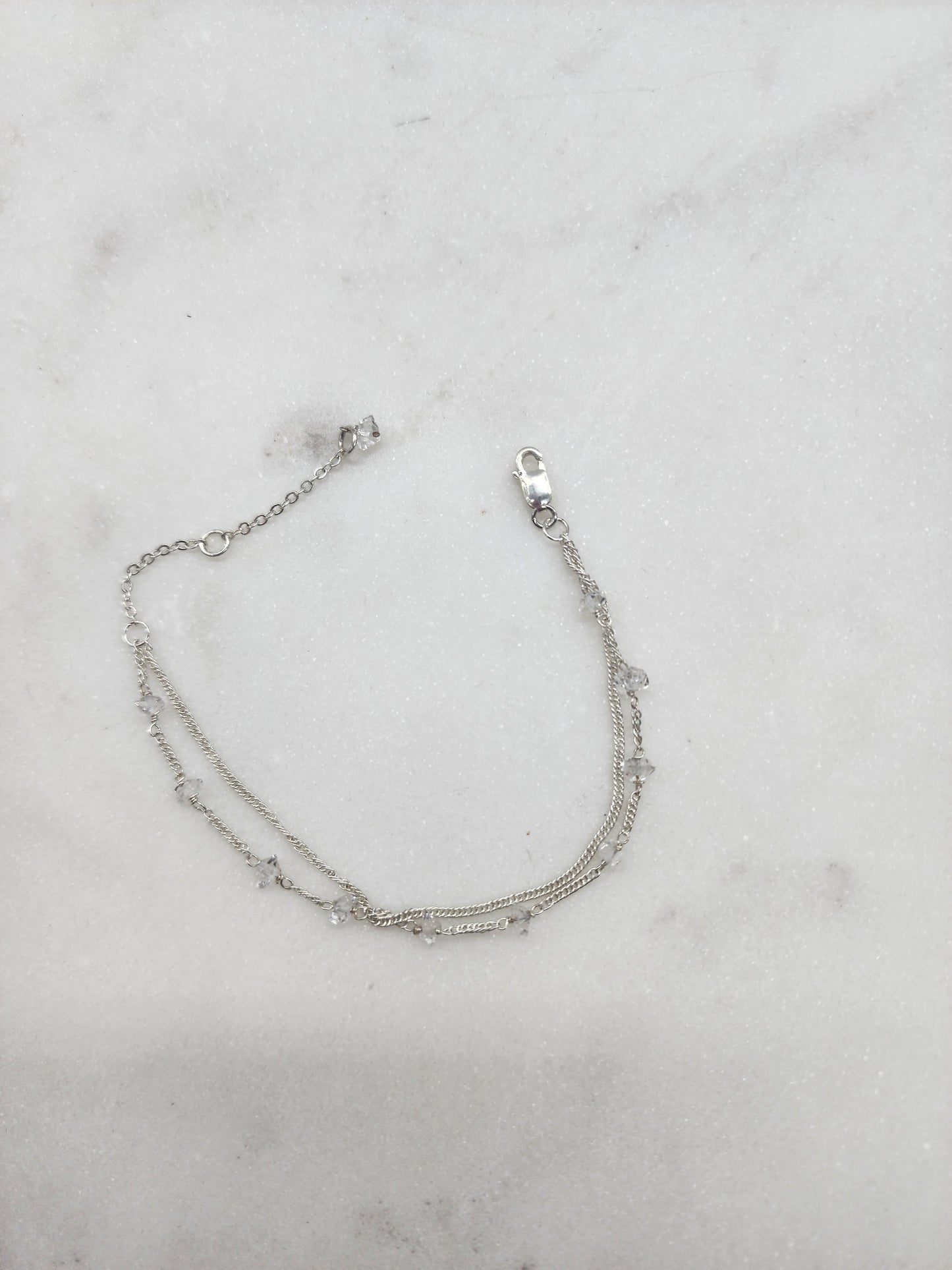 Herkimer Chain Minimalist Bracelet