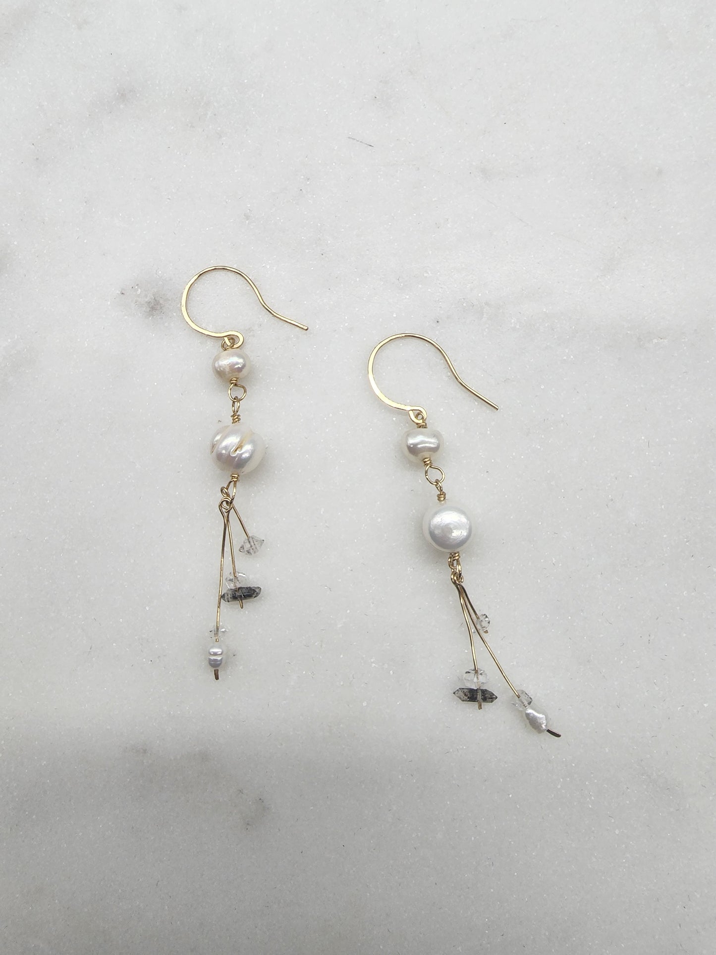 Quail Pearl Hooked Earrings