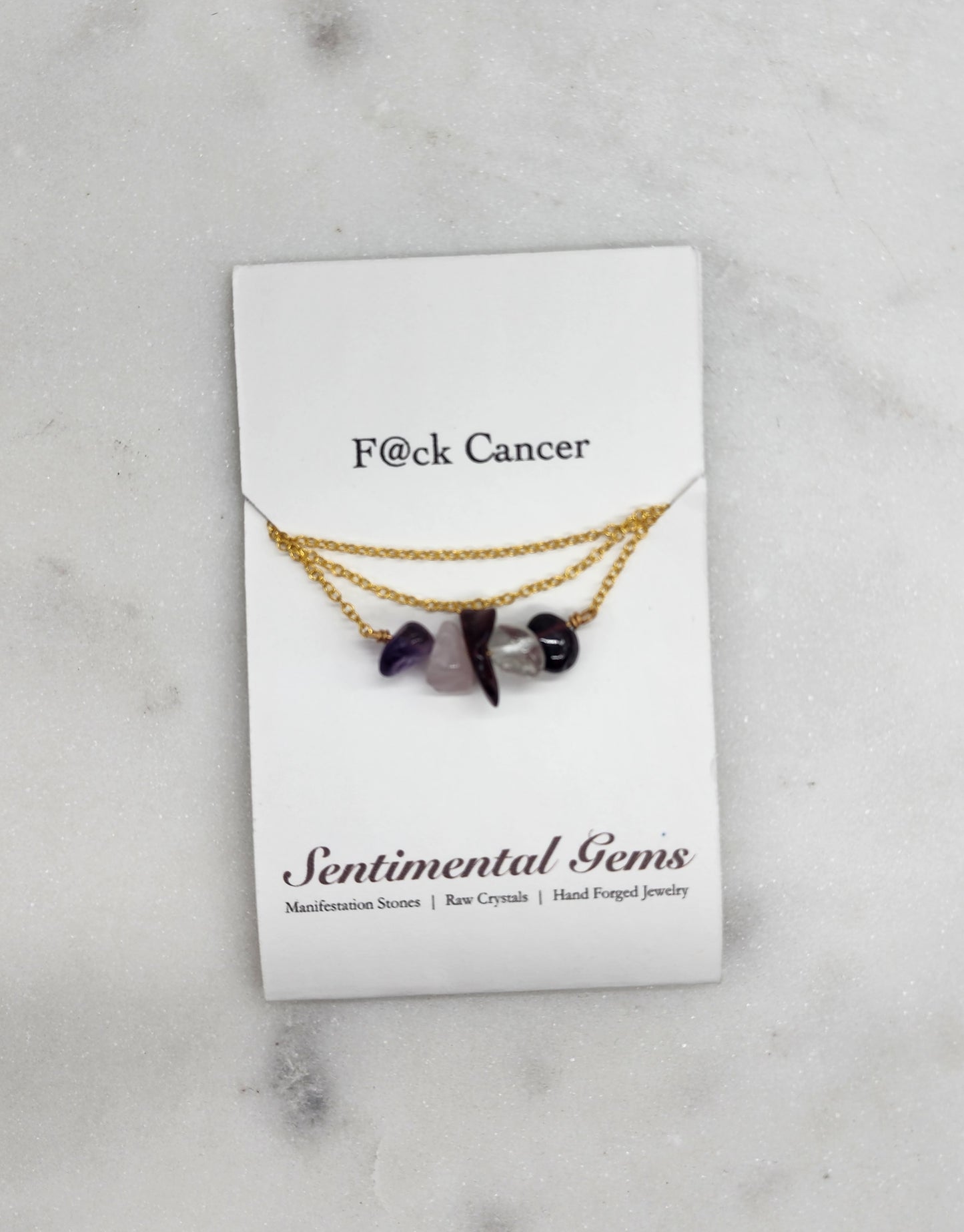 Empowerment Affirmation Necklace - "F*ck Cancer"