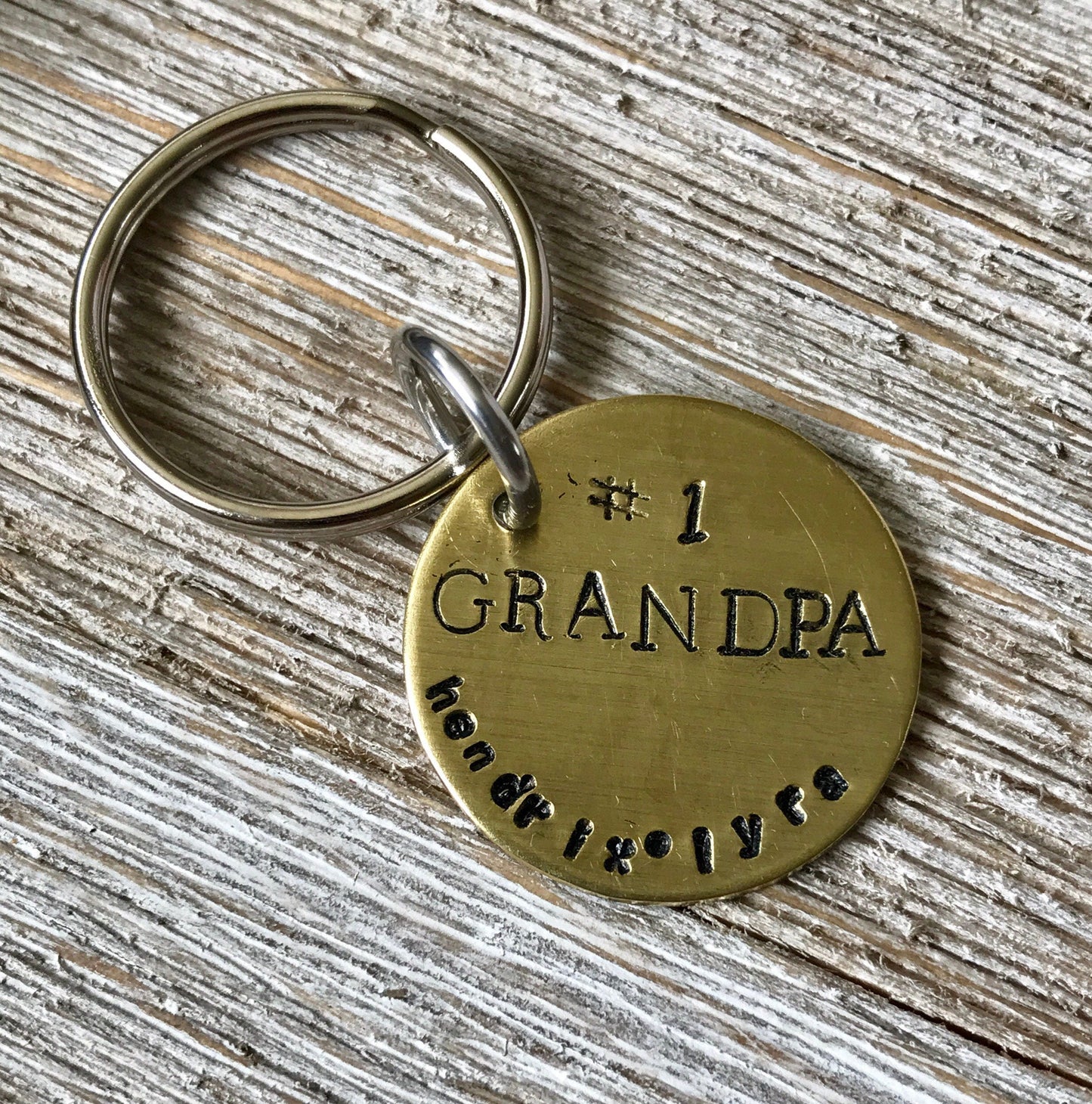 Fathers Day Hand-Stamped Keychain