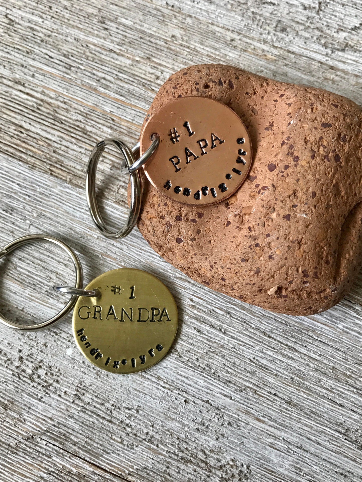 Fathers Day Hand-Stamped Keychain