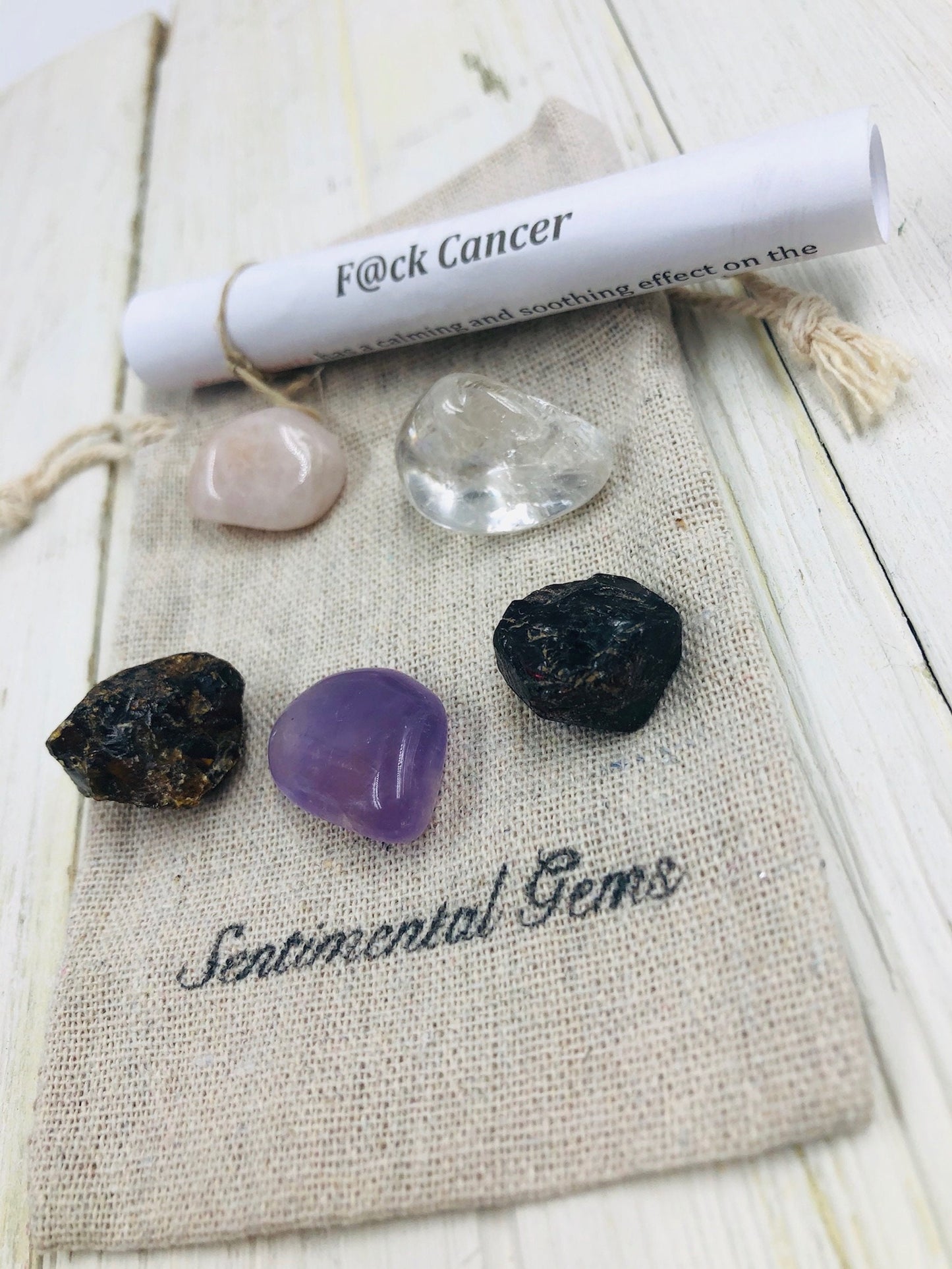 F*ck Cancer- Raw Crystal Kit by Sentimental Gems