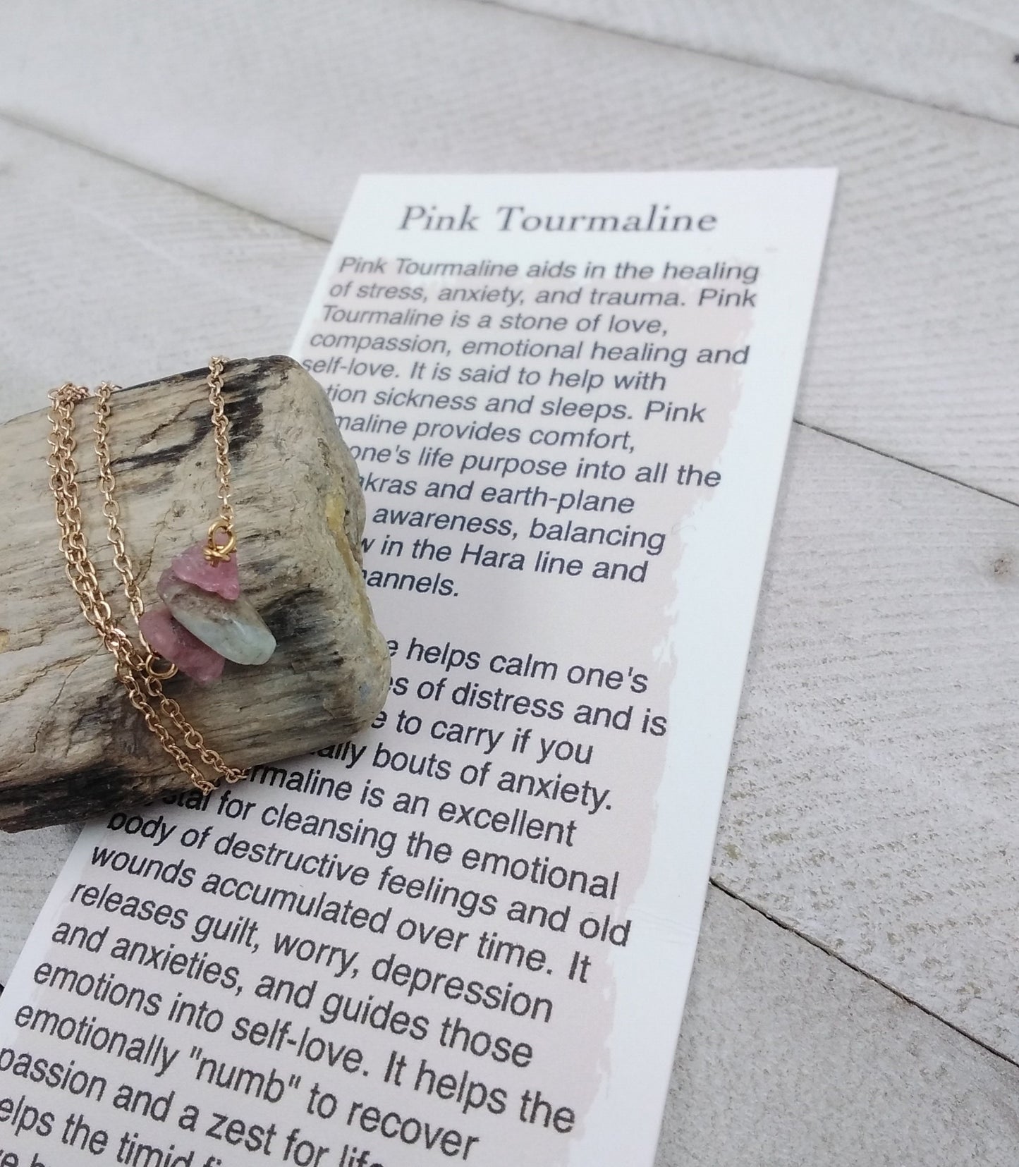 Pink Tourmaline Necklace - October Birthstone Affirmation