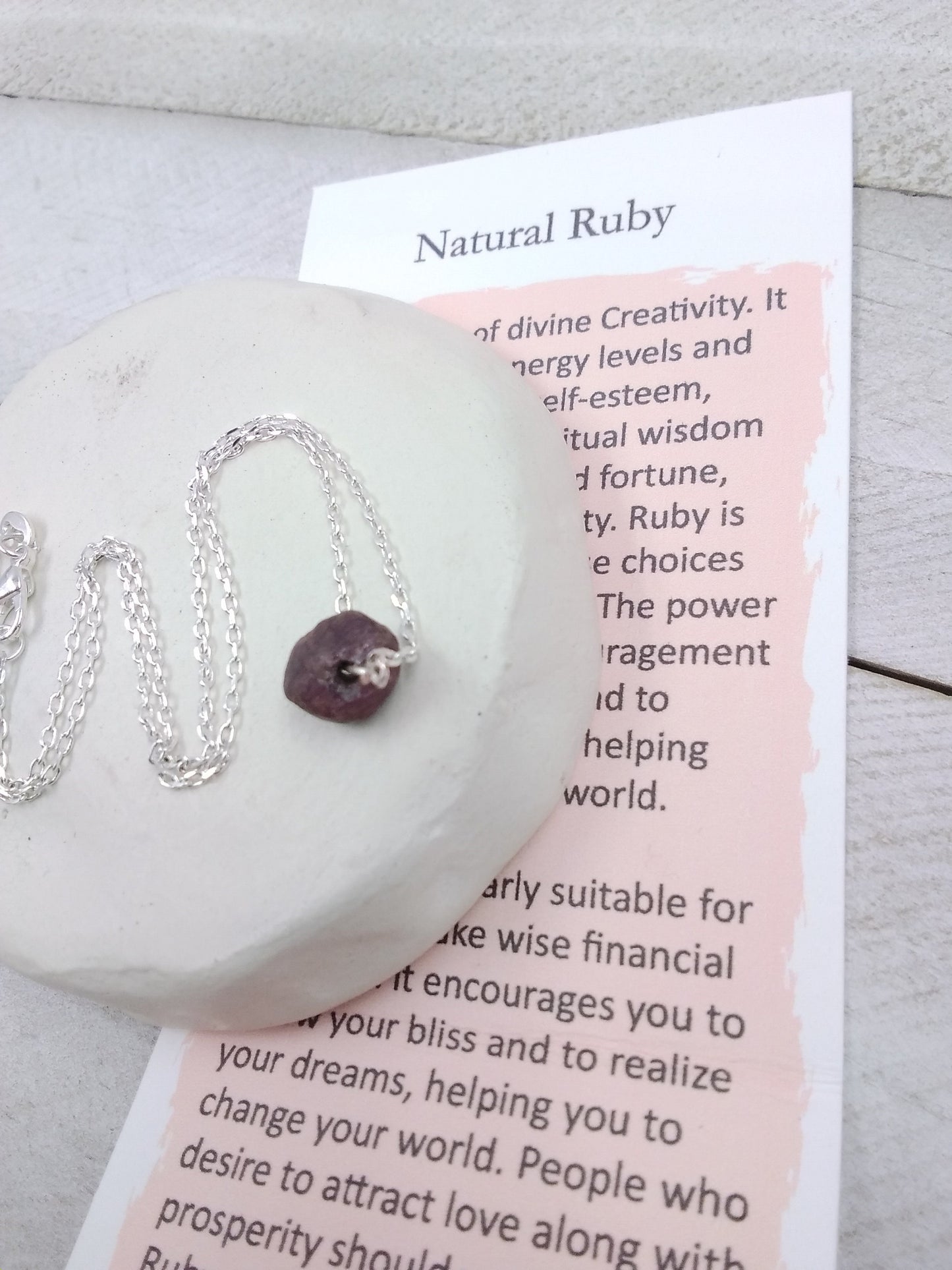 Ruby Necklace - July Birthstone Affirmation Collection