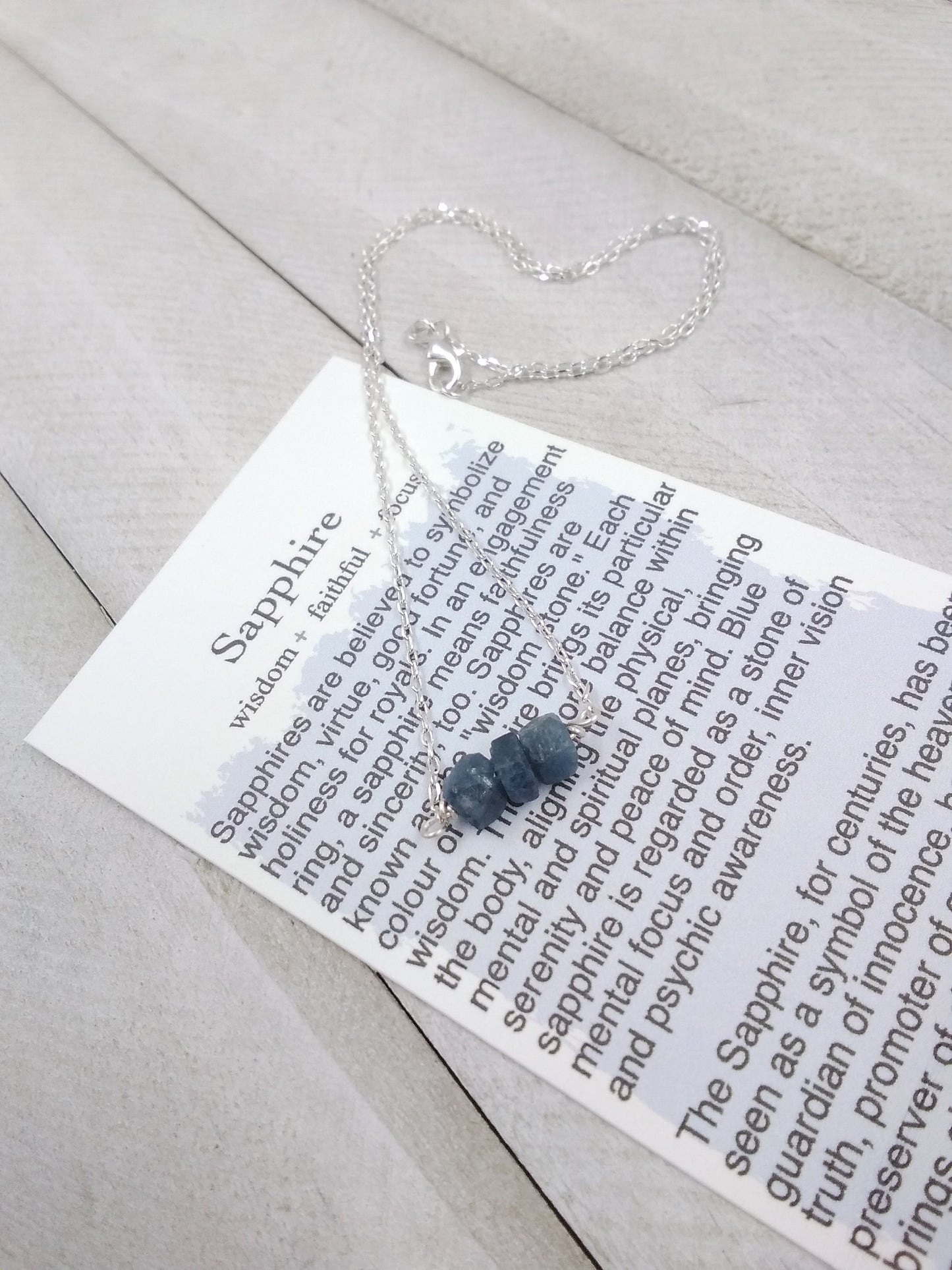 Sapphire Necklace - September Birthstone Affirmation