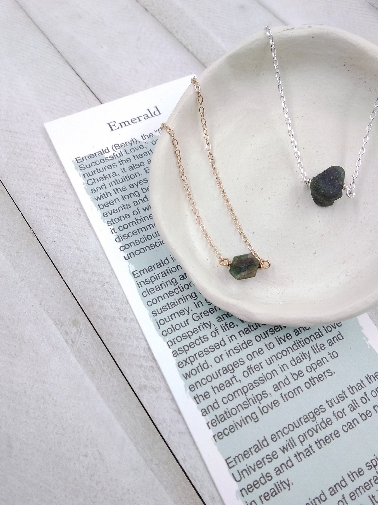 May Birthstone Emerald Necklace - Nurturing Growth