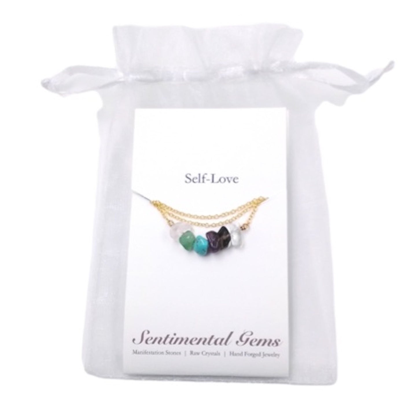 Self-Love Crystal Necklace - Affirmation Collection