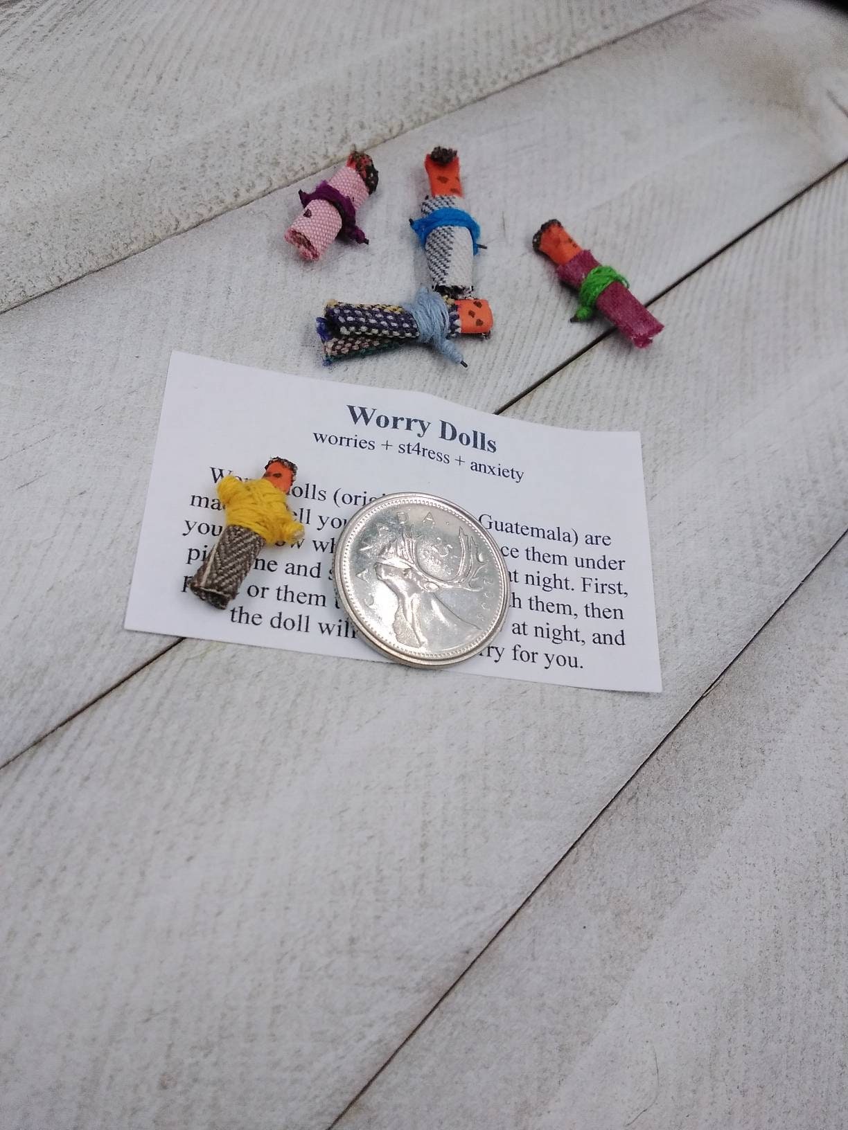 Worry Dolls : Aid in eliminating worries, Five in a bag