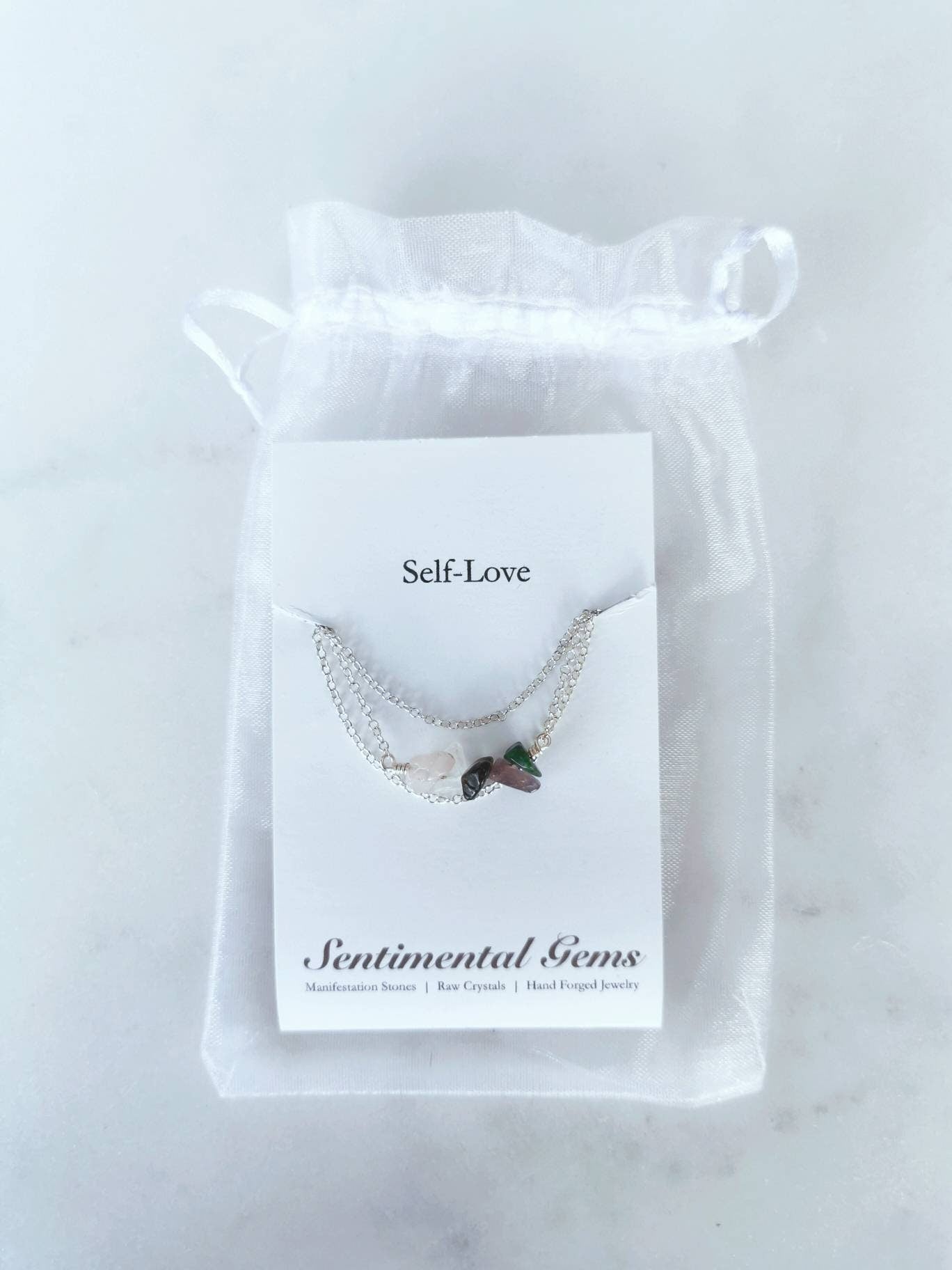 Self-Love Crystal Necklace - Affirmation Collection