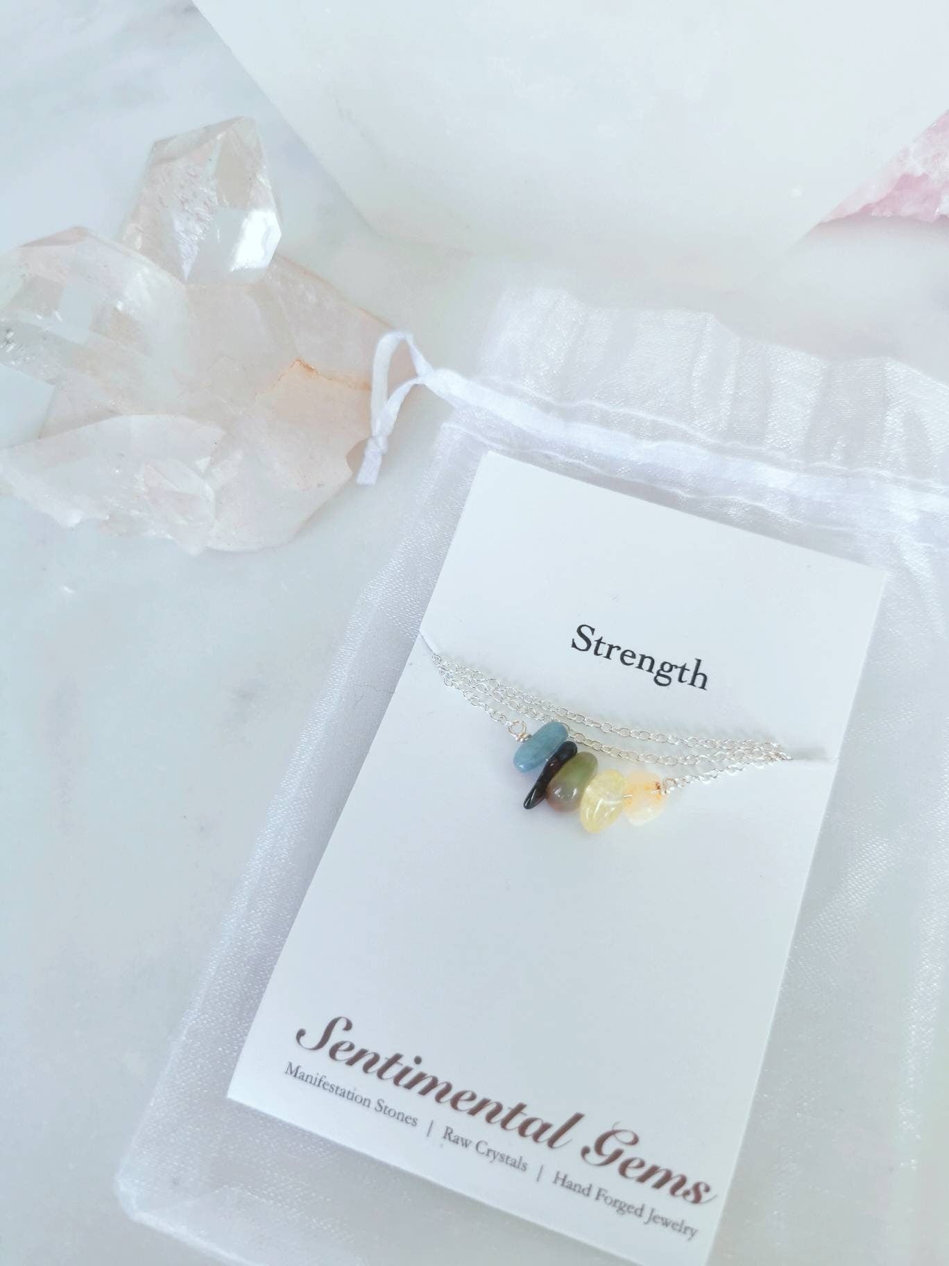 Sentimental Gems Strength Crystals - Affirmation Intention Gift Set