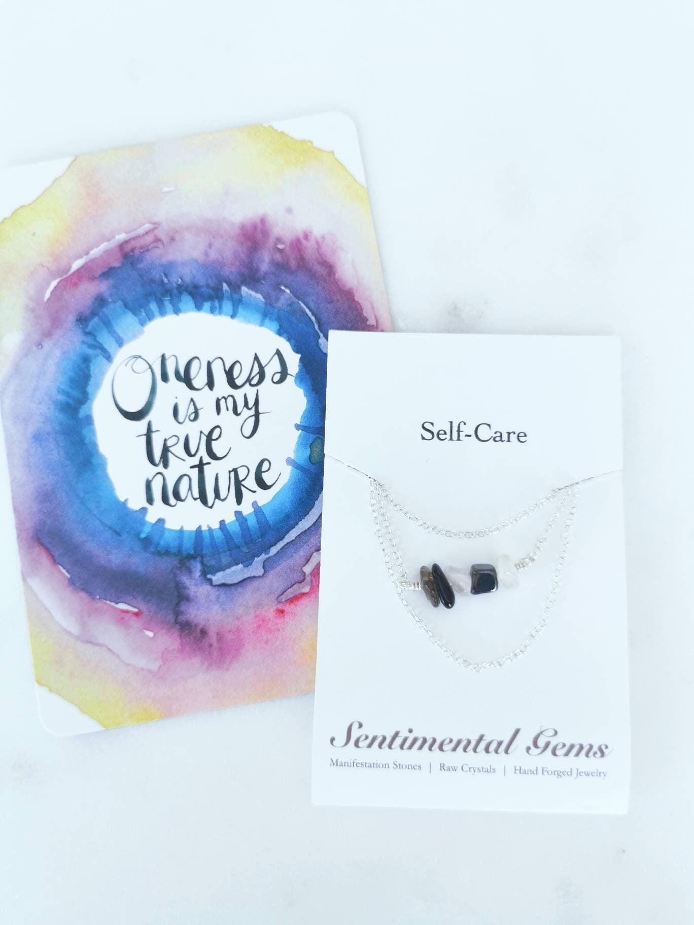 Sentimental Gems Self-Care Crystal Necklace
