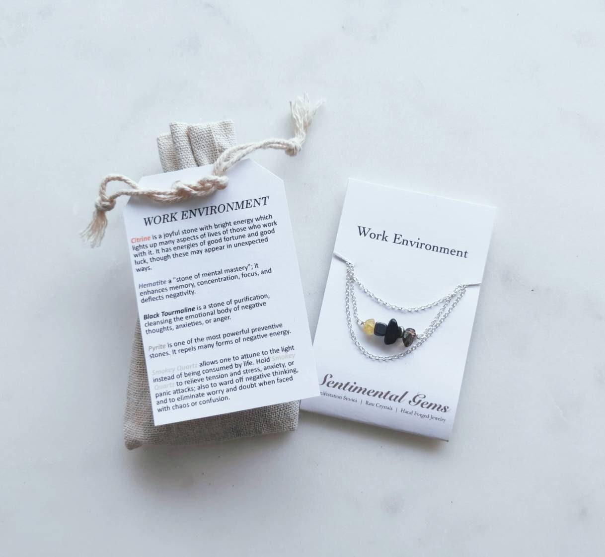 Affirmation Crystal Necklace for a Positive Work Environment
