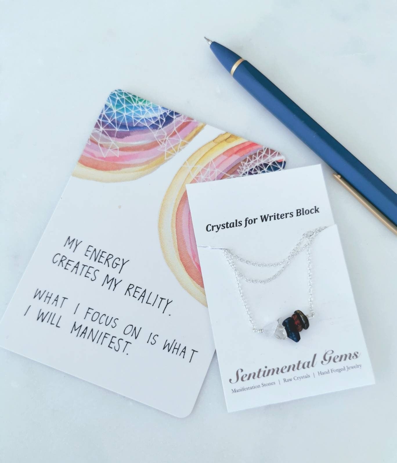 Writer's Block Crystal Necklace - Unblock Creativity and Expression