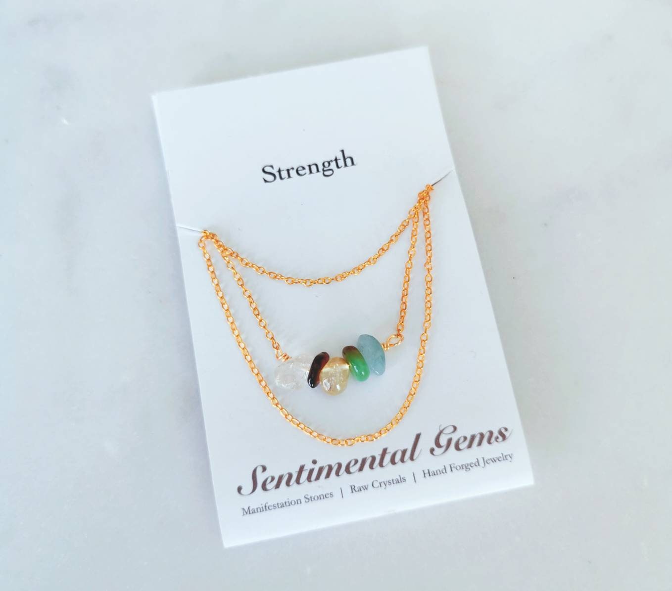 Sentimental Gems Strength Crystals - Affirmation Intention Gift Set